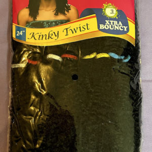 A pack of lush hair 24' kinky twist extension. Colour Black