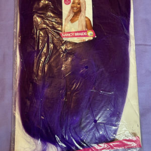 Back view of lush hair Nancy braids extension. Colour Purple